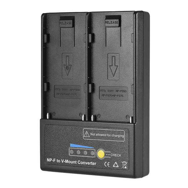 Fotolux Dual NP Batteries to V-mount V-Lock Battery Converter Plate